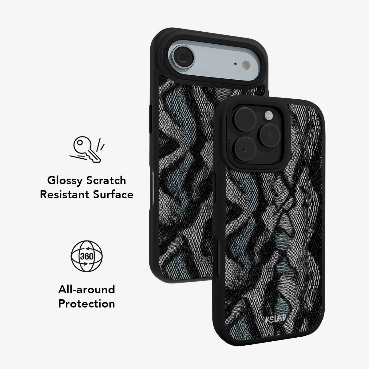 Viper Mesh | Teal Snakeskin Python Print iPhone Case