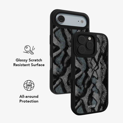 Viper Mesh | Teal Snakeskin Python Print iPhone Case