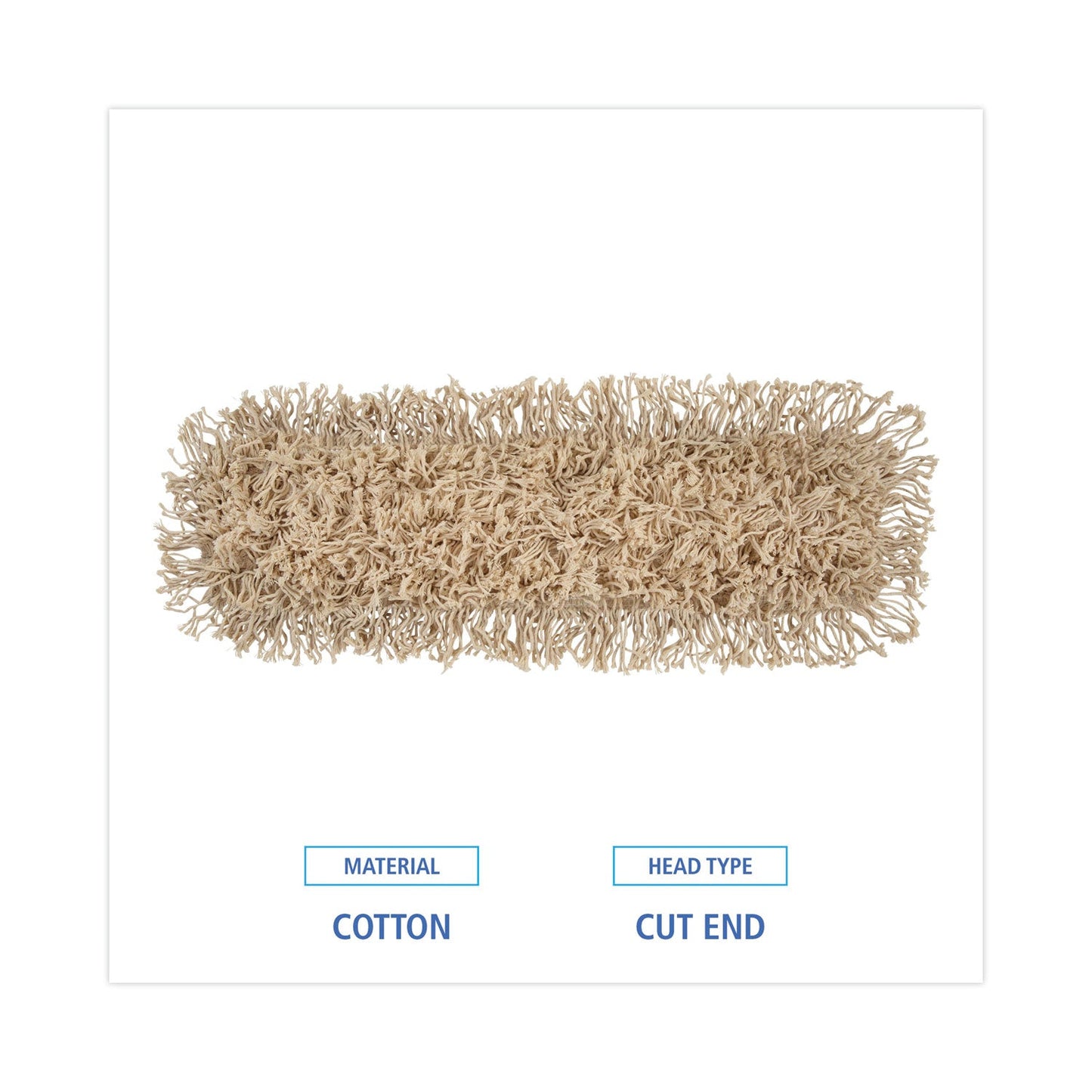 Boardwalk Industrial Dust Mop Head, Hygrade Cotton, 24w x 5d, White