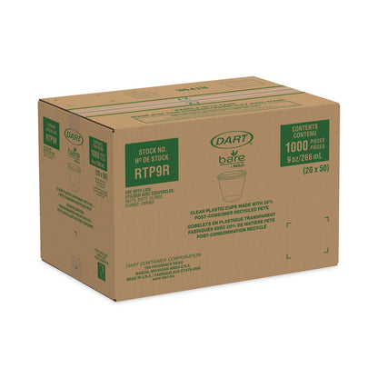 Dart Bare Eco-Forward RPET Cold Cups, 9 oz, Leaf Design, Clear/Green/Orange, 1,000/Carton