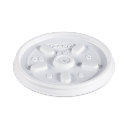 Dart Plastic Lids for Foam Containers, Vented, Fits 3.5-6 oz, White, 100/Pack, 10 Packs/Carton