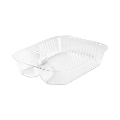 Dart ClearPac Large Nacho Tray, 2-Compartments, 3.3 oz, 6.2 x 6.2 x 1.6, Clear, Plastic, 500/Carton