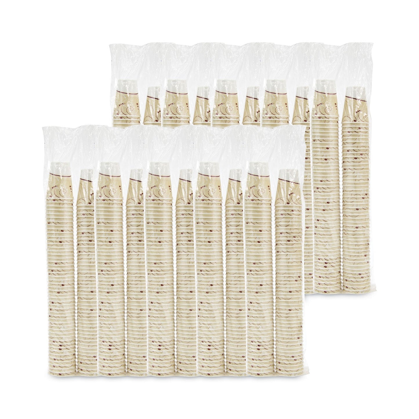 Dart Trophy Plus Dual Temperature Insulated Cups in Symphony Design, 12 oz, Beige, 1,000/Carton