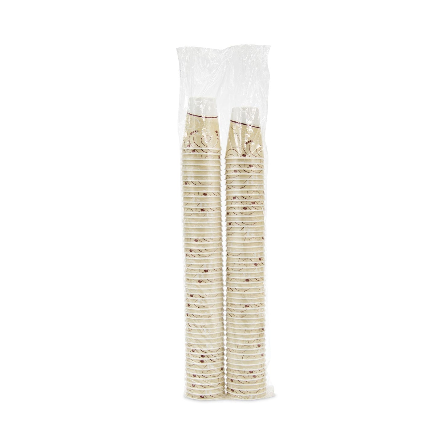 Dart Trophy Plus Dual Temperature Insulated Cups in Symphony Design, 12 oz, Beige, 100/Pack