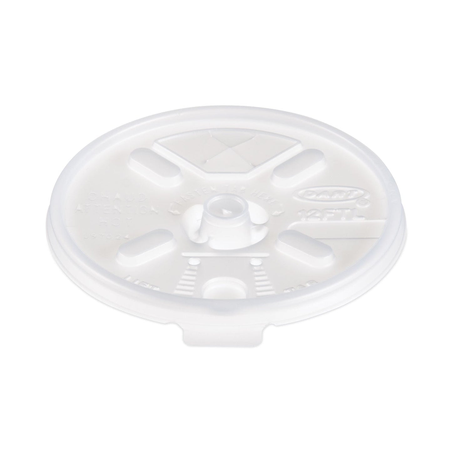 Dart Lift n' Lock Plastic Hot Cup Lids, With Straw Slot, Fits 10 oz to 14 oz Cups, Translucent, 100/Sleeve, 10 Sleeves/Carton