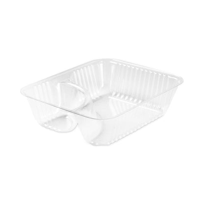 Dart ClearPac Small Nacho Tray, 2-Compartments, 5 x 6 x 1.5, Clear, Plastic, 125/Bag, 2 Bags/Carton