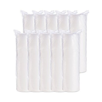 Dart Plastic Lids for Foam Cups, Bowls and Containers, Flat, Vented, Fits 6-32 oz, Translucent, 100/Pack, 10 Packs/Carton