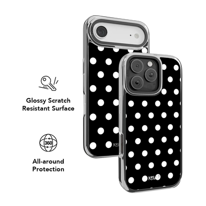Domino Theory | Black and White Polka Dot iPhone Case