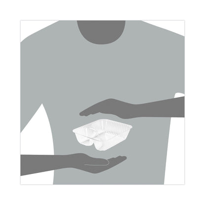 Dart ClearPac Small Nacho Tray, 2-Compartments, 5 x 6 x 1.5, Clear, Plastic, 125/Bag, 2 Bags/Carton