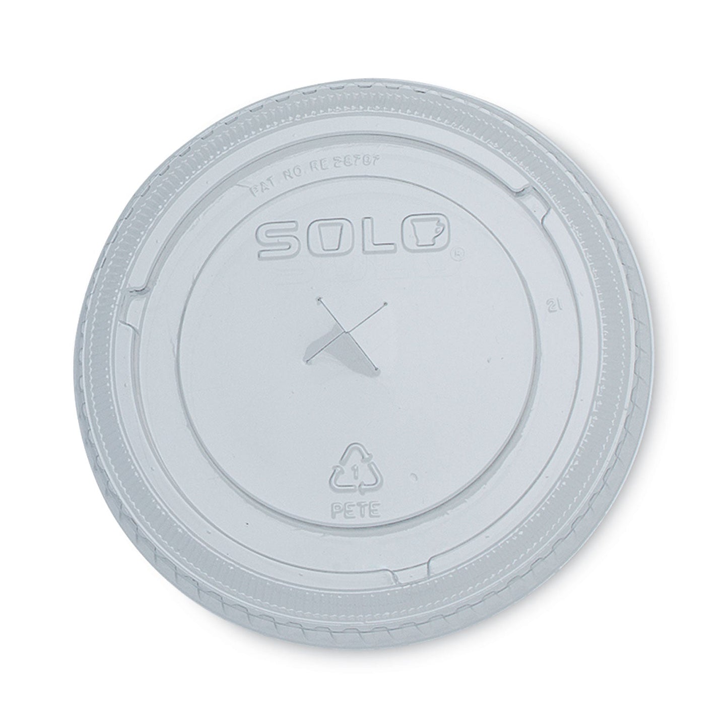 Dart PETE Flat Straw-Slot Cold Cup Lids, Fits 16 oz to 24 oz, Clear, 100/Pack