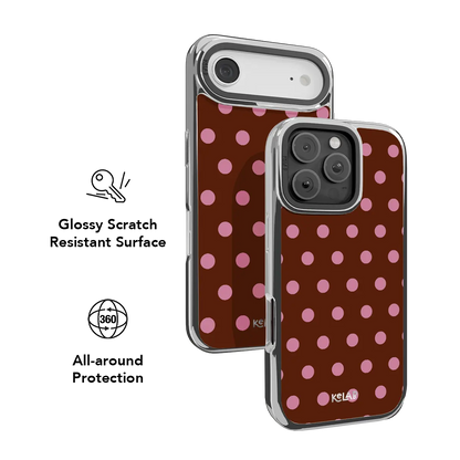 Velvet Pop | Burgundy Polka Dot iPhone Case