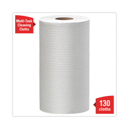 WypAll General Clean X60 Cloths, Small Roll, 13.5 x 19.6, White, 130/Roll, 6 Rolls/Carton