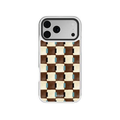 Cerulean Check | Blue & Brown Checkered iPhone Case