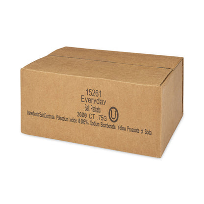 Office Snax Iodized Salt Packets, 0.75 g Packet, 3,000/Box