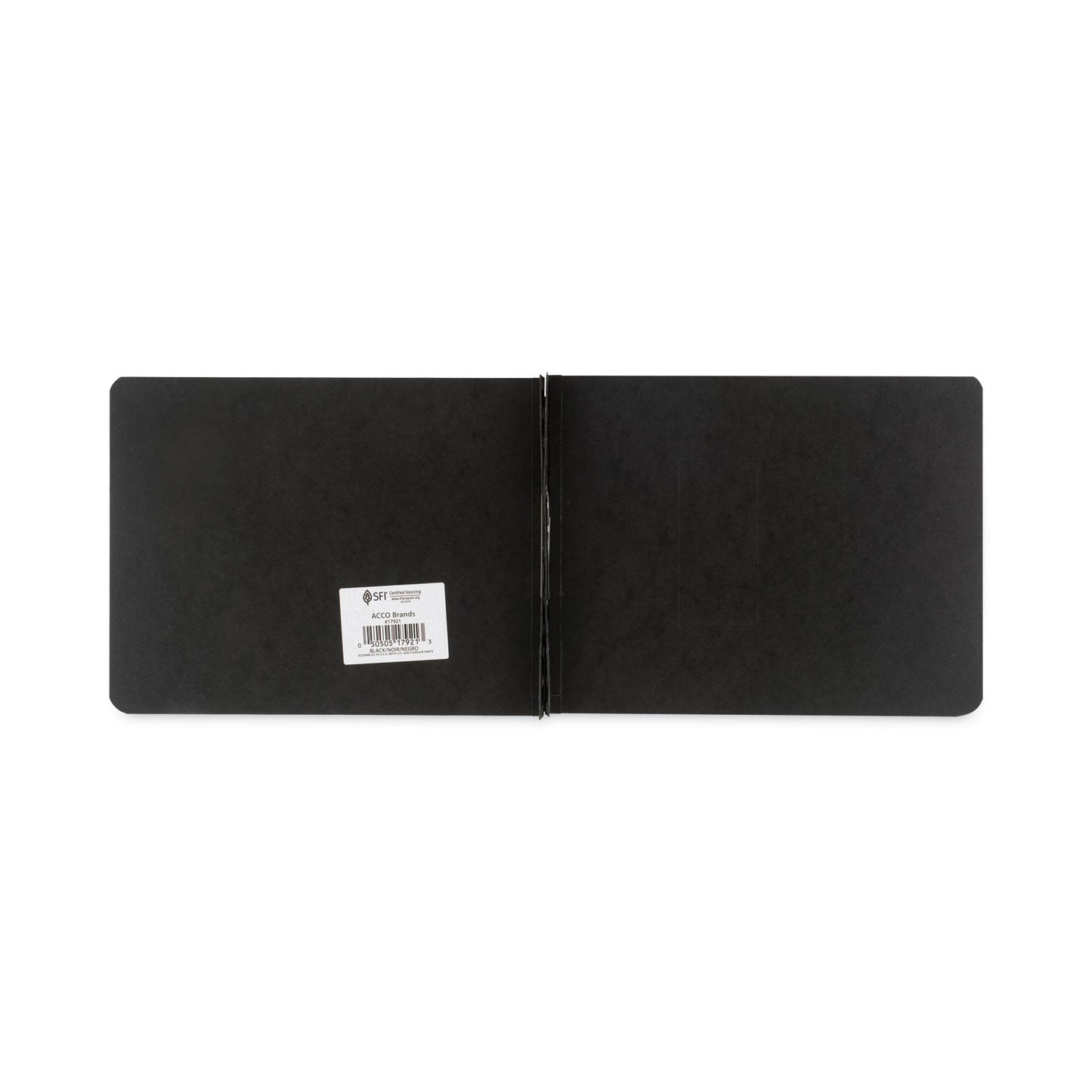 ACCO PRESSTEX Report Cover with Tyvek Reinforced Hinge, Top Bound, Two-Piece Prong Fastener, 2" Capacity, 8.5 x 11, Black/Black