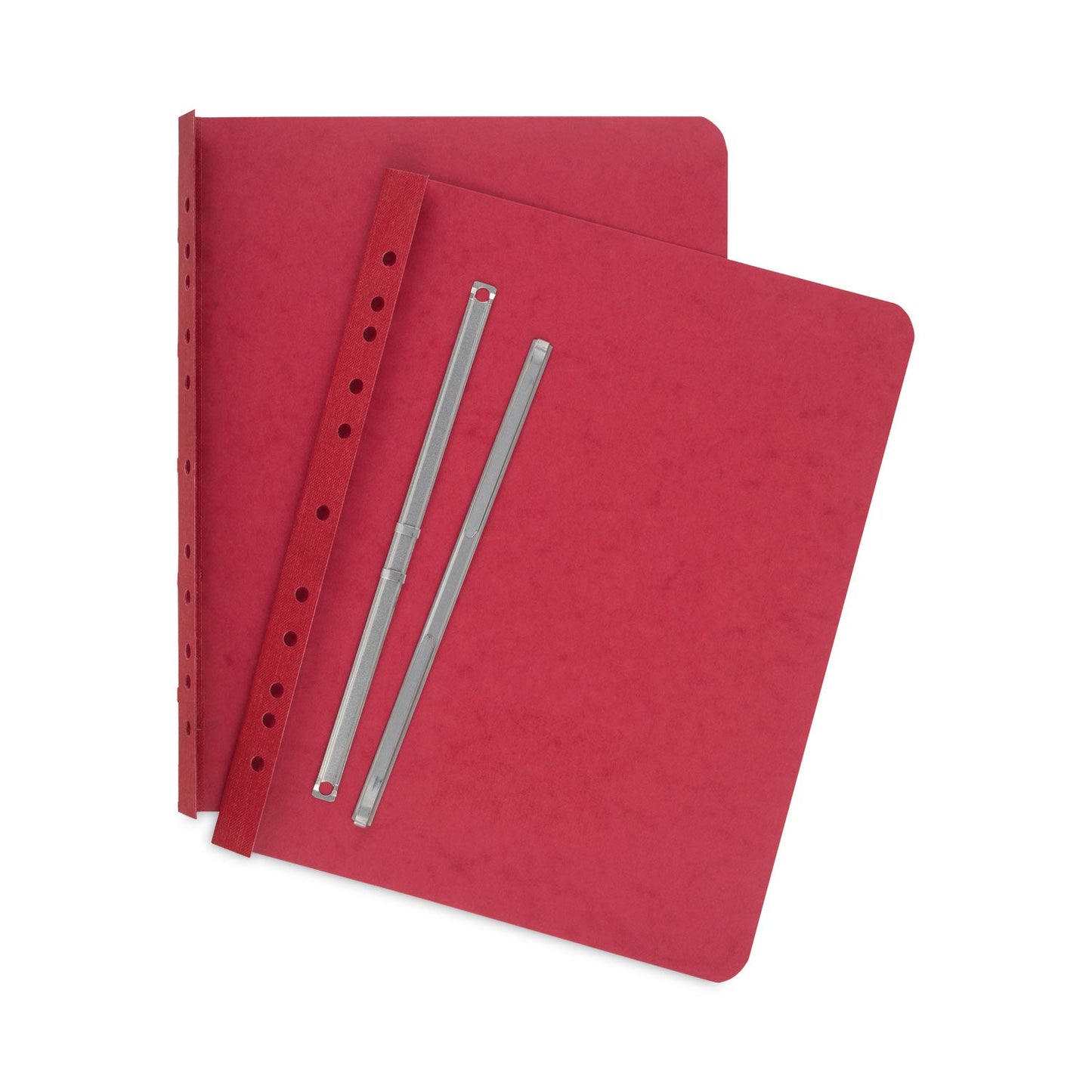 ACCO Pressboard Report Cover with Tyvek Reinforced Hinge, Two-Piece Prong Fastener, 3" Capacity, 8.5 x 11, Red/Red