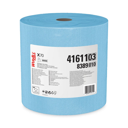 WypAll X70 Cloths, Jumbo Roll, 12.4 x 12.2, Blue, 870/Roll