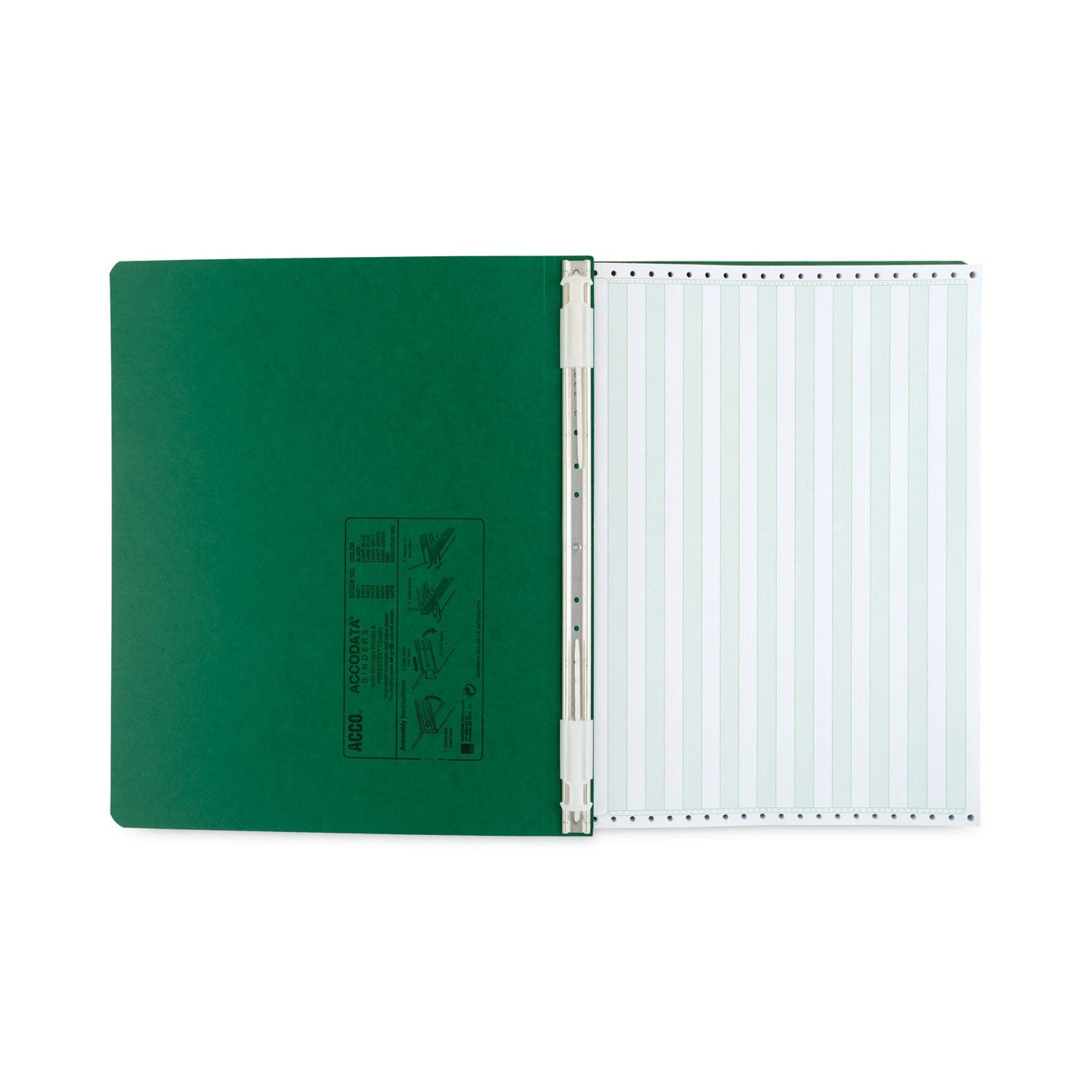 ACCO PRESSTEX Covers with Storage Hooks, 2 Posts, 6" Capacity, 14.88 x 11, Dark Green
