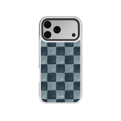 Marine Check | Navy Blue Checkered iPhone Case