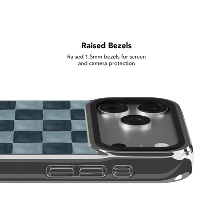 Marine Check | Navy Blue Checkered iPhone Case