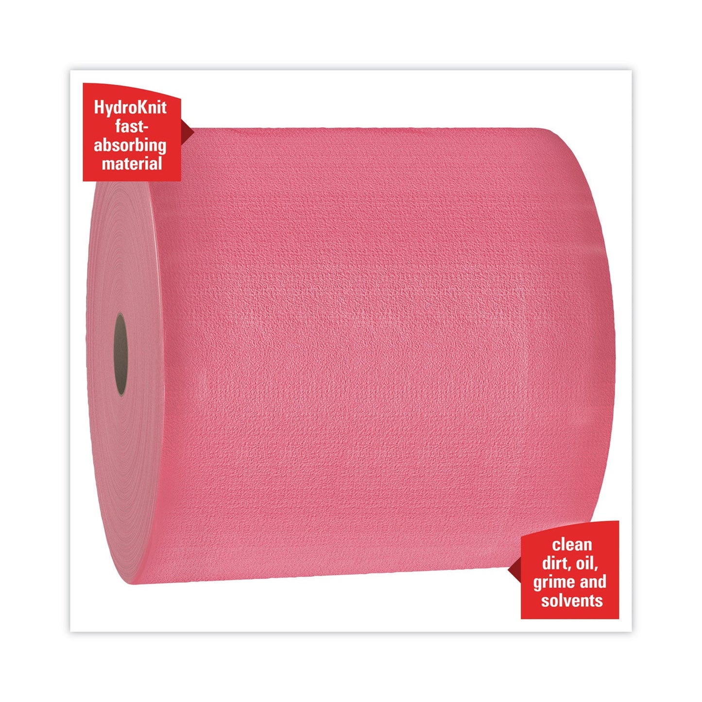 WypAll Power Clean X80 Heavy Duty Cloths, Jumbo Roll, 12.4 x 12.2, Red, 475 Wipers/Roll
