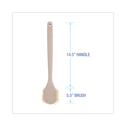 Boardwalk Utility Brush, Cream Polypropylene Bristles, 5.5 Brush, 14.5" Tan Plastic Handle