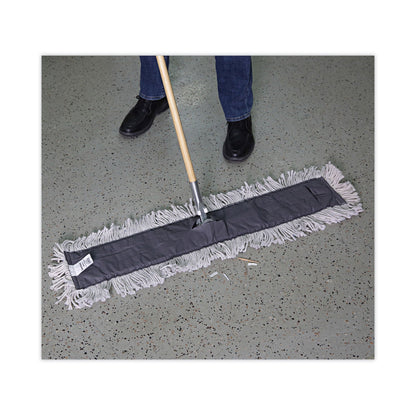 Boardwalk Disposable Dust Mop Head w/Sewn Center Fringe, Cotton/Synthetic, 36w x 5d, White