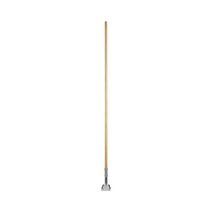 Boardwalk Clip-On Dust Mop Handle, Lacquered Wood, Swivel Head, 1" dia x 60", Natural