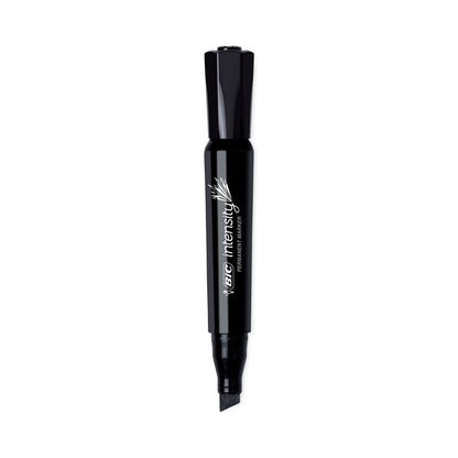 BIC Intensity Chisel Tip Permanent Marker, Broad Chisel Tip, Tuxedo Black, Dozen