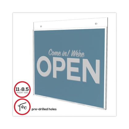 deflecto Classic Image Wall-Mount Sign Holder, Landscape, 11 x 8.5, Clear
