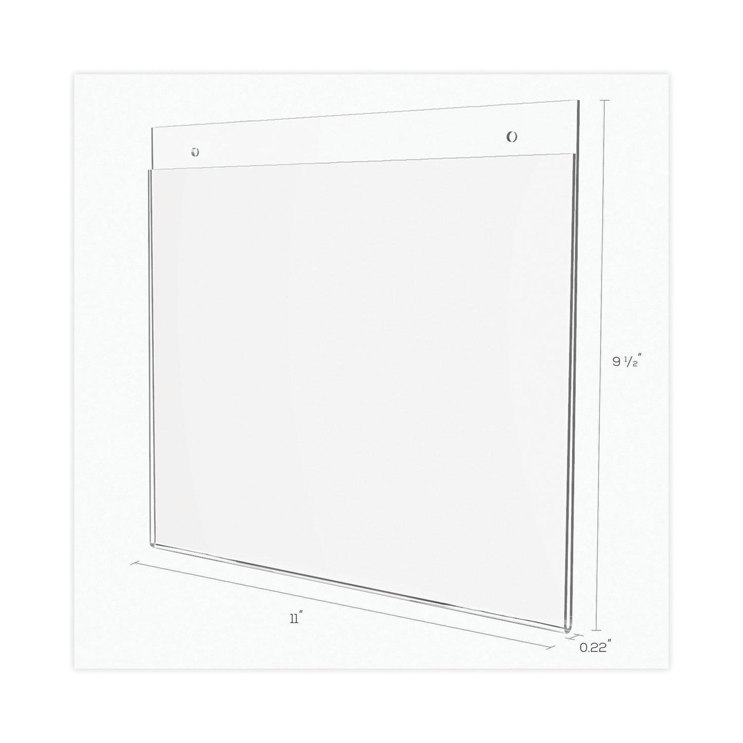 deflecto Classic Image Wall-Mount Sign Holder, Landscape, 11 x 8.5, Clear