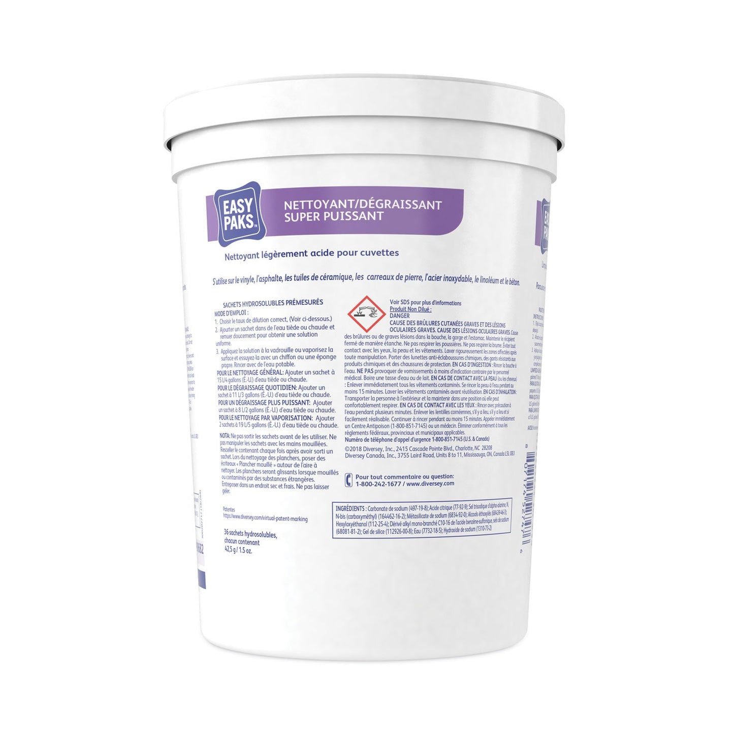 Easy Paks Heavy-Duty Cleaner/Degreaser, 1.5 oz Packet, 36/Tub, 2 Tubs/Carton