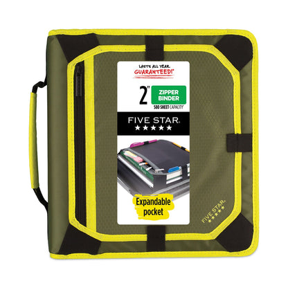 Five Star Zipper Binder and Expansion Panel, 3 Rings, 2" Capacity, 11 x 8.5, Assorted