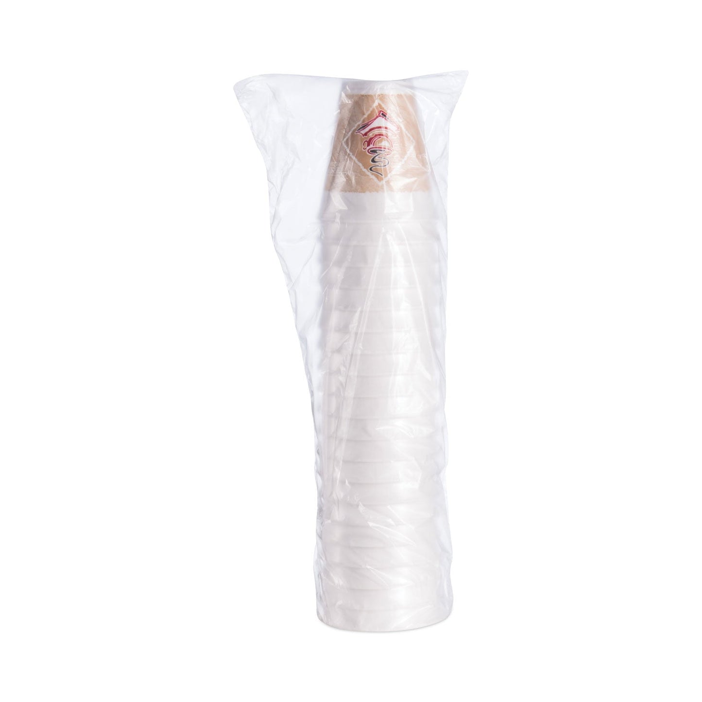 Dart Cafe G Foam Hot/Cold Cups, 12 oz, Brown/Red/White, 20/Pack