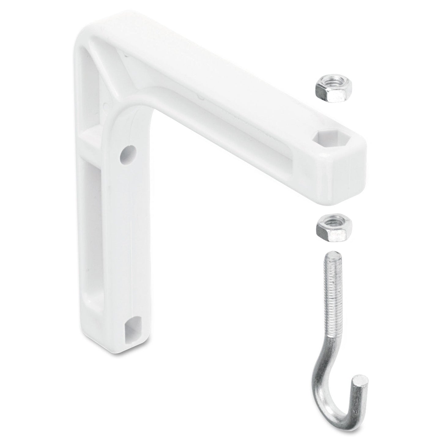Quartet Wall Mount for Projection Screen, 6.75w x 1.25d x 7.5h, 2/Set, White