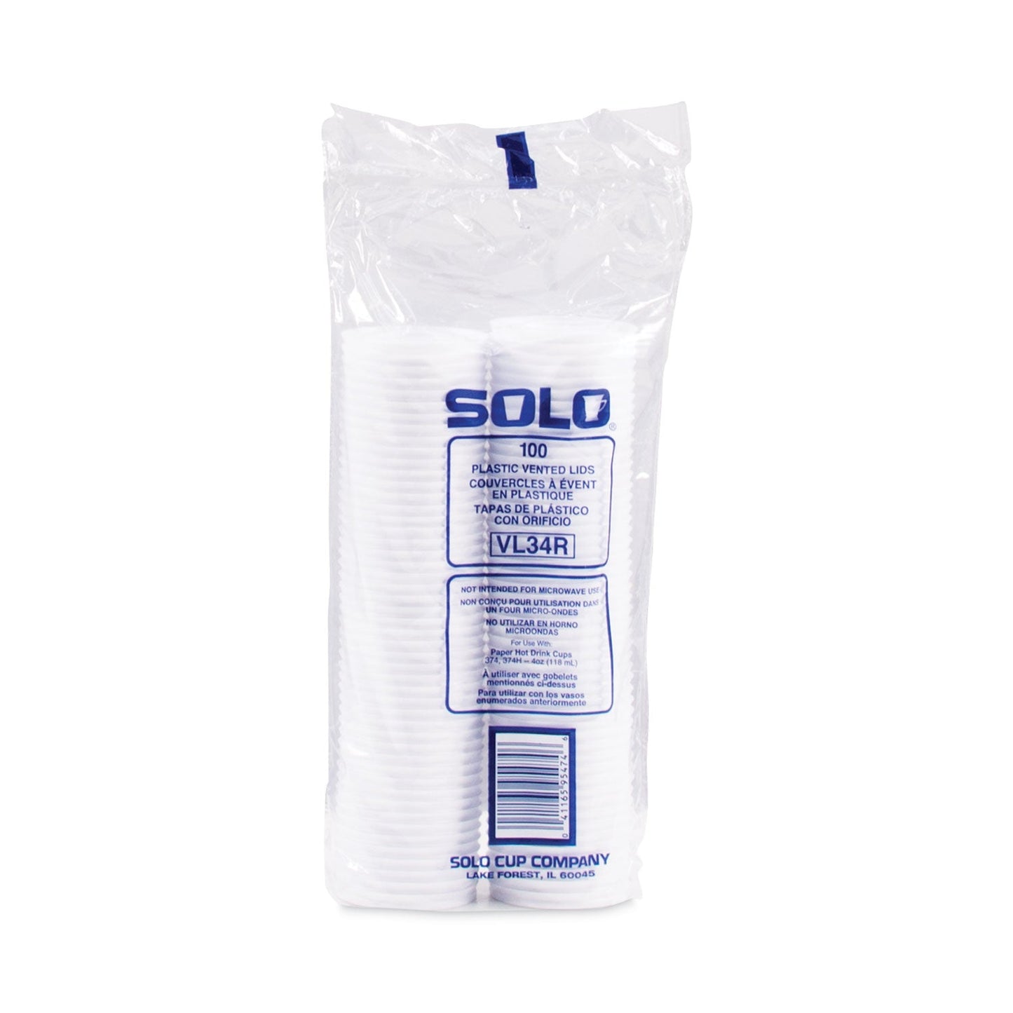 Dart Polystyrene Vented Hot Cup Lids, Fits 4 oz Cups, White, 100/Pack, 10 Packs/Carton