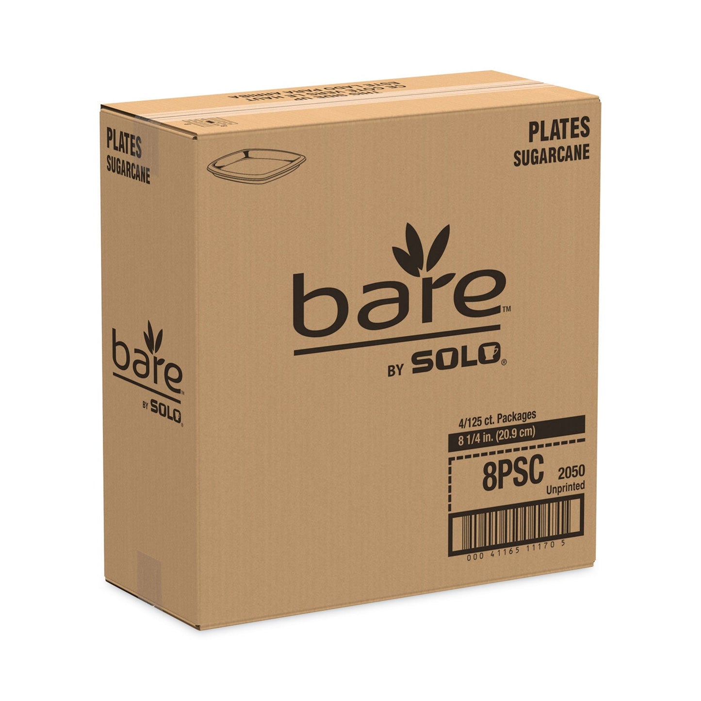 Dart Bare Eco-Forward Sugarcane Dinnerware, Plate, 8.3" dia, Ivory, 125/Pack