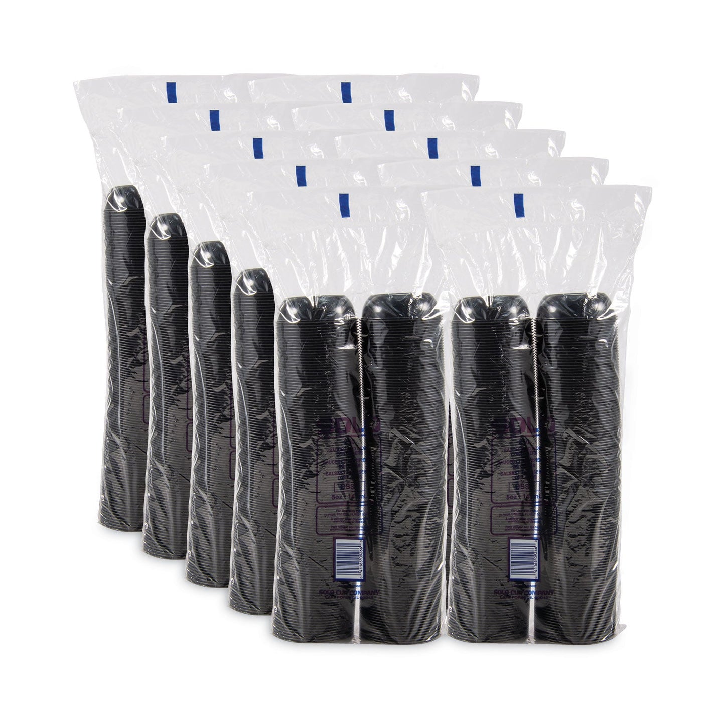 Dart Polystyrene Souffle Portion Cups, 5.5 oz, Black, 250/Bag, 10 Bags/Carton