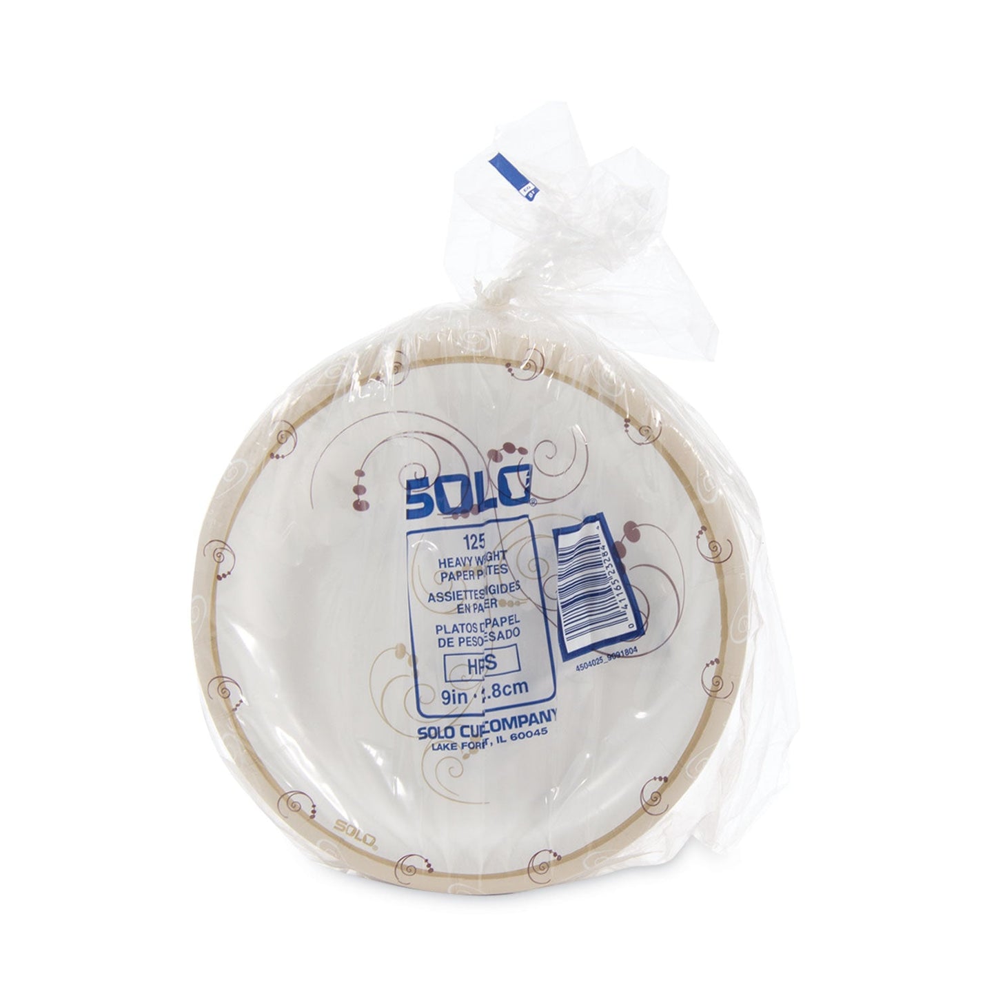 Dart Symphony Paper Dinnerware, Heavyweight Plate 9", Tan, 125/Pack, 4 Packs/Carton
