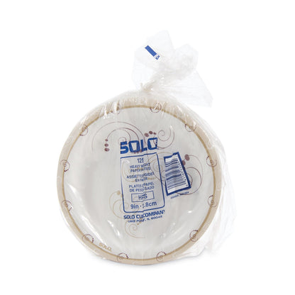Dart Symphony Paper Dinnerware, Heavyweight Plate 9", Tan, 125/Pack, 4 Packs/Carton