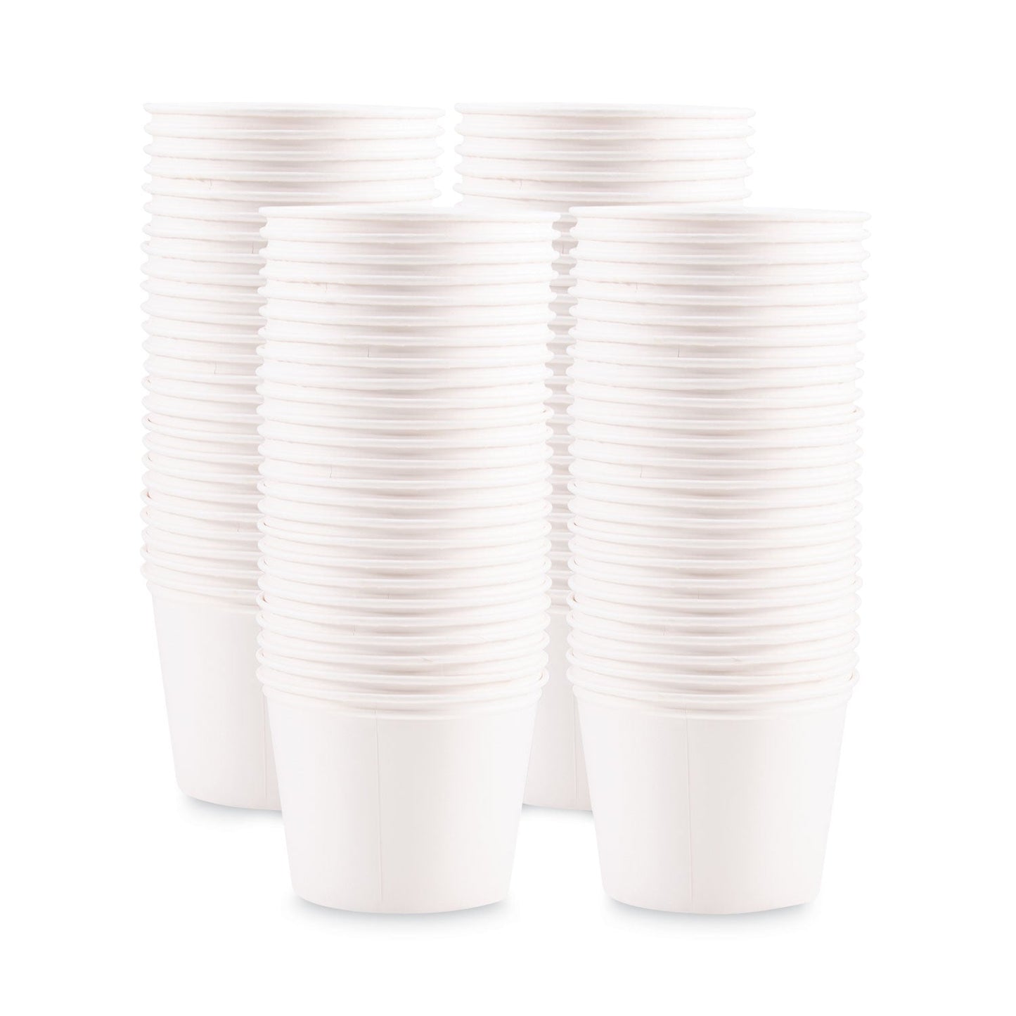 Dart Double Wrapped Paper Bucket, Unwaxed, 83oz, White, 100/Carton