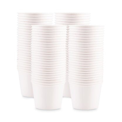 Dart Double Wrapped Paper Bucket, Unwaxed, 83oz, White, 100/Carton