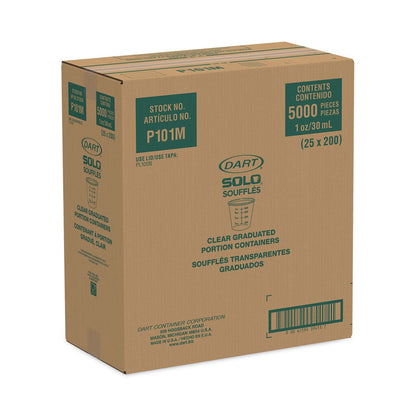 Dart Plastic Medical and Dental Cups, 1 oz, Clear, Graduated, 5,000/Carton