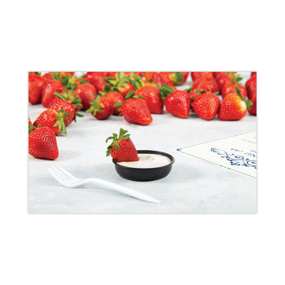 Dart Polystyrene Souffle Portion Cups, 2.5 oz, Black, 250/Bag, 10 Bags/Carton