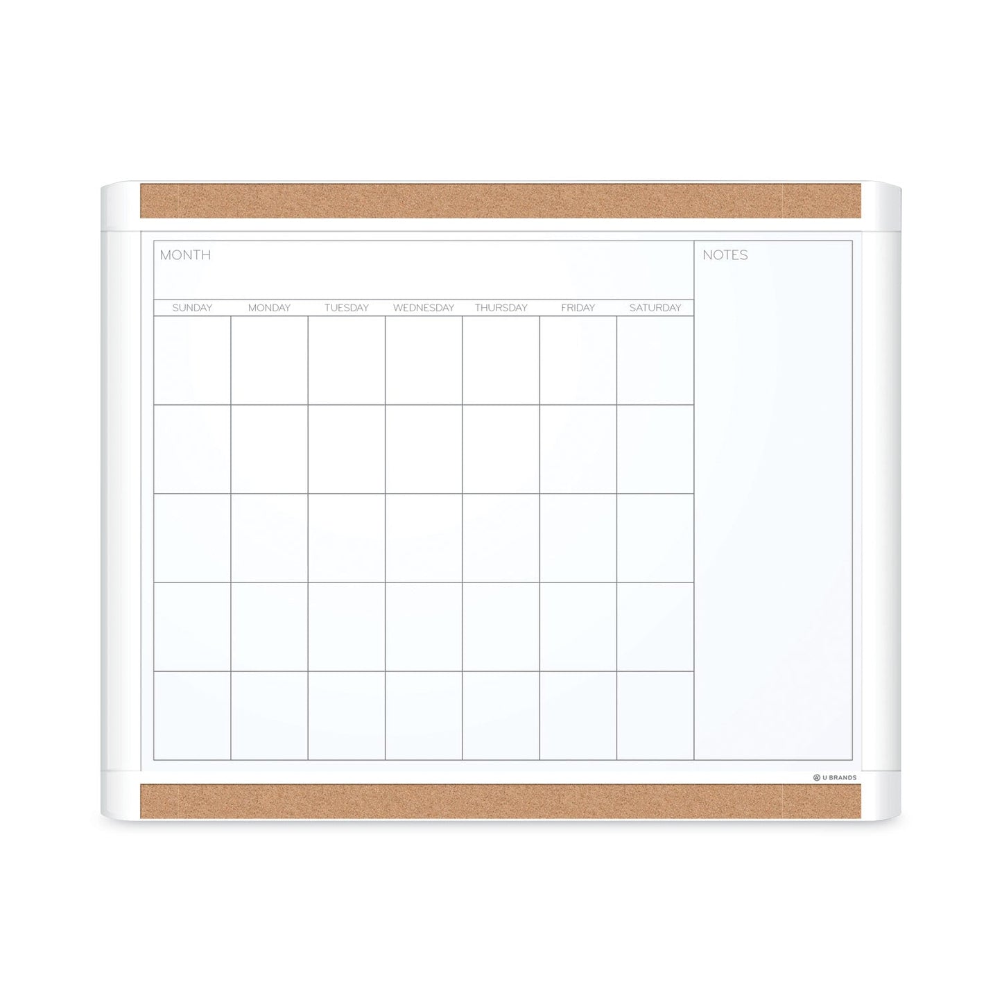 U Brands PINIT Magnetic Dry Erase Calendar with Plastic Frame, 20 x 16, White Surface and Frame