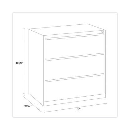 Hirsh Industries Lateral File Cabinet, 3 Letter/Legal/A4-Size File Drawers, Black, 30 x 18.62 x 40.25