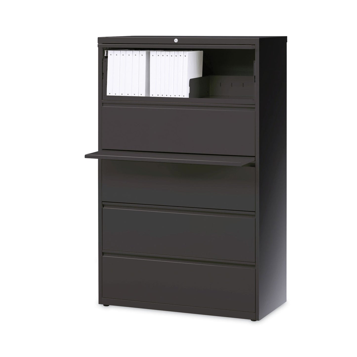 Hirsh Industries Lateral File Cabinet, 5 Letter/Legal/A4-Size File Drawers, Charcoal, 36 x 18.62 x 67.62