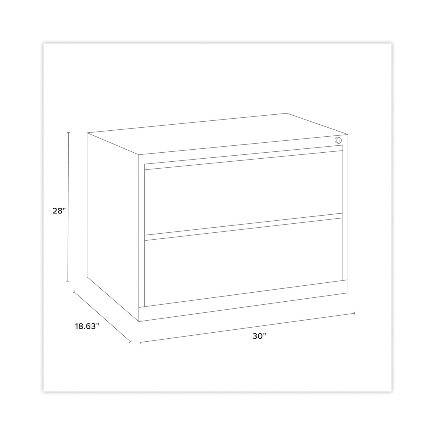 Hirsh Industries Lateral File Cabinet, 2 Letter/Legal/A4-Size File Drawers, Putty, 30 x 18.62 x 28