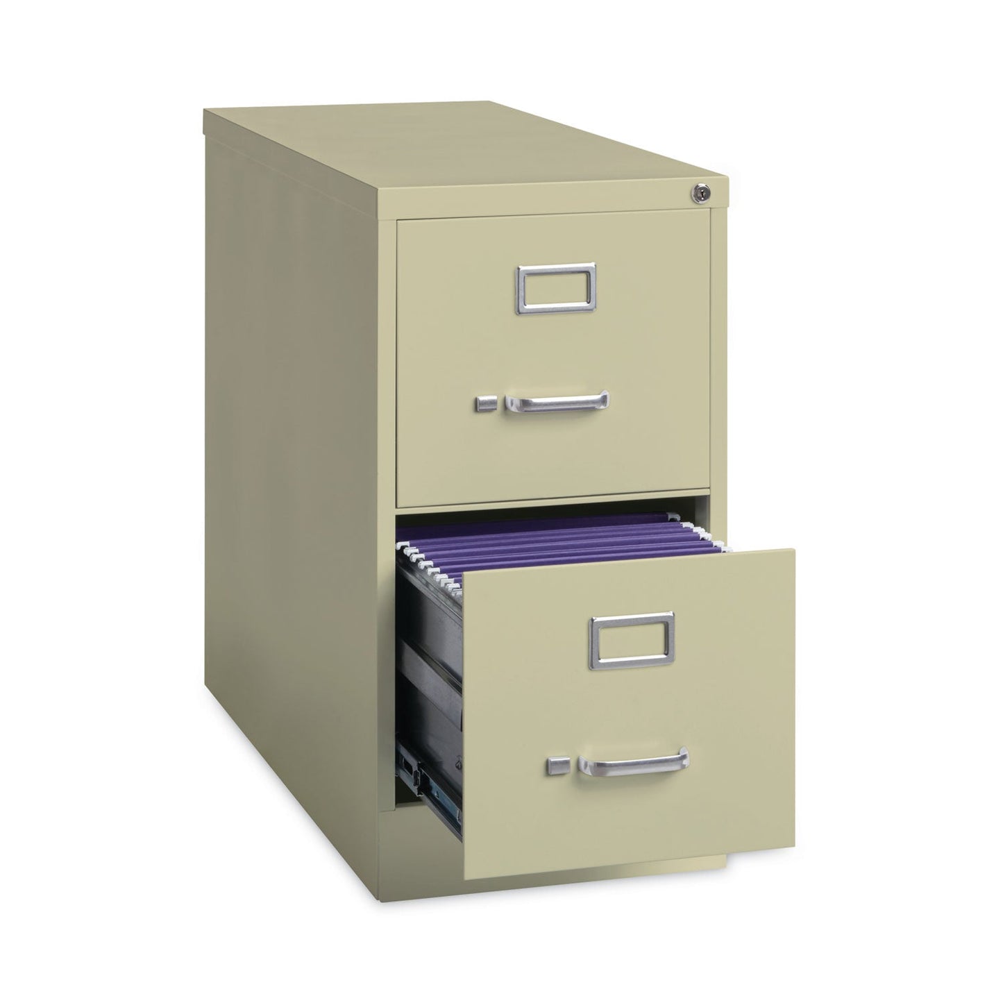 Hirsh Industries Vertical Letter File Cabinet, 2 Letter-Size File Drawers, Putty, 15 x 26.5 x 28.37