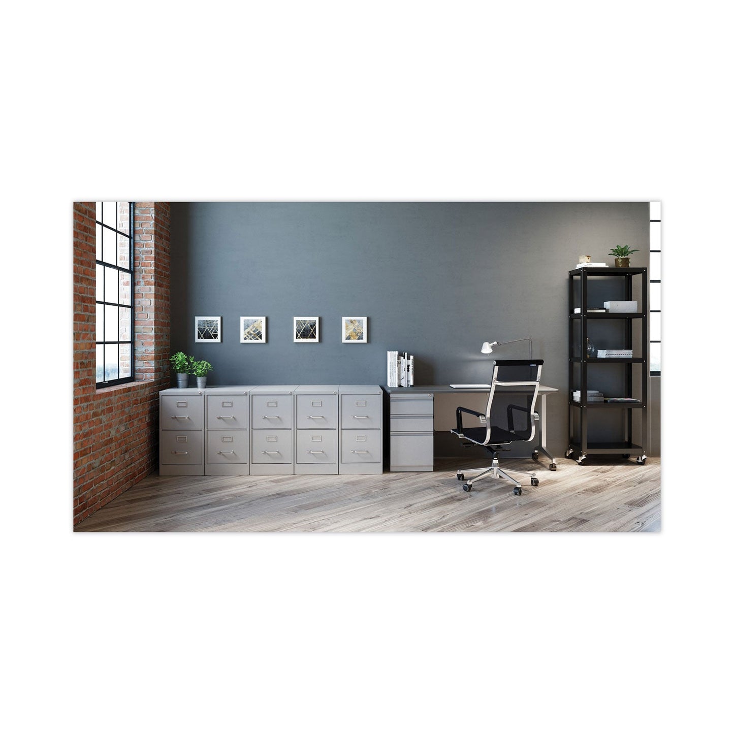 Hirsh Industries Vertical Letter File Cabinet, 2 Letter Size File Drawers, Light Gray, 15 x 26.5 x 28.37